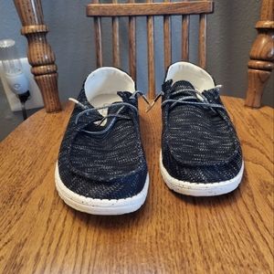 Womens Hey Dude Navy Blue Wendy Slub Canvas shoe size 9